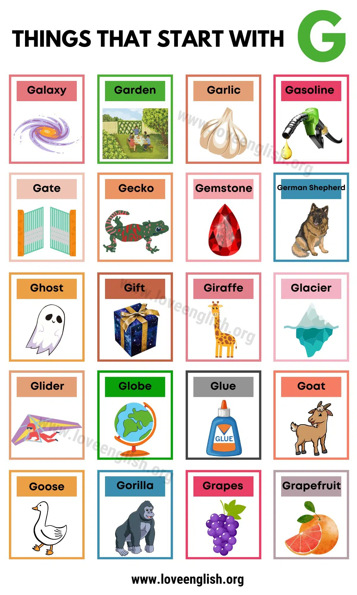 64 Useful Examples Of Things That Start With G
