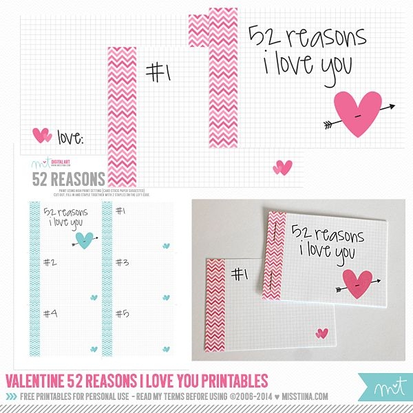 7 Best Images Of 52 Reasons I Love You Printables 52 Reasons Why I 