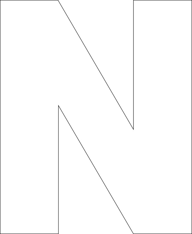 printable letter n template