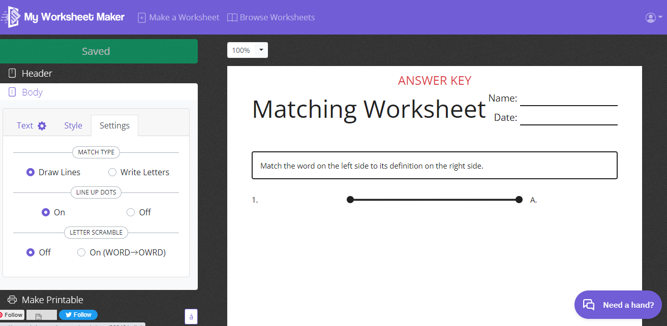 free printable worksheet generator