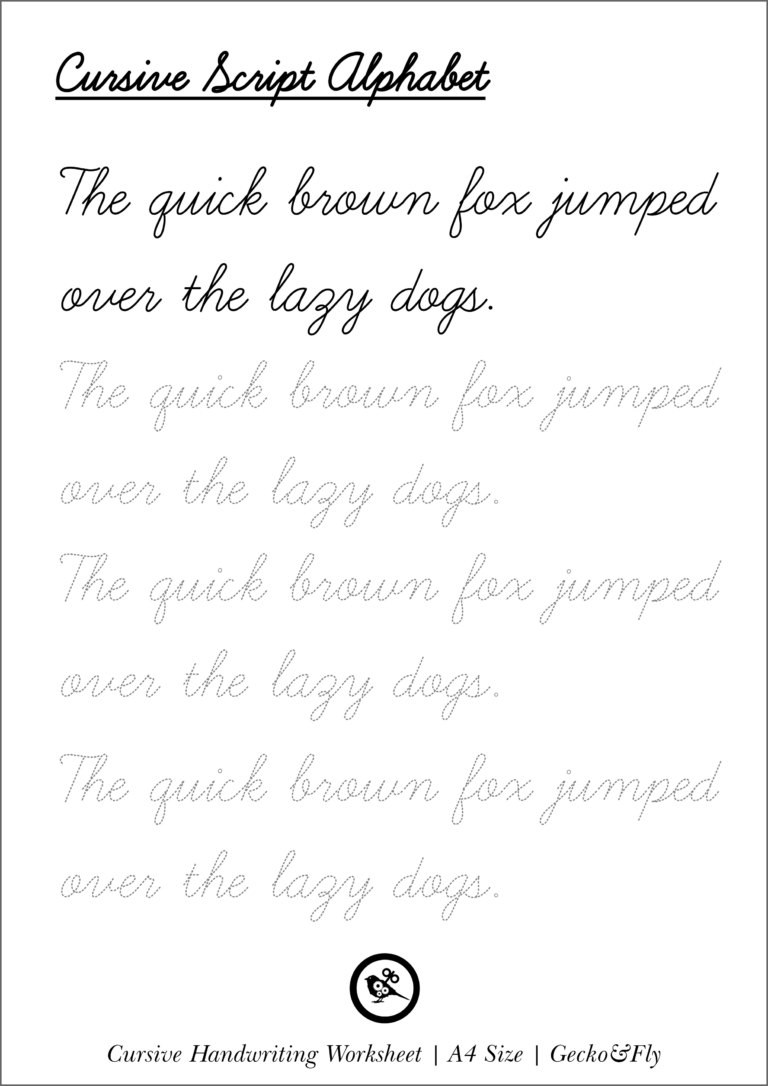 printable cursive handwriting worksheets