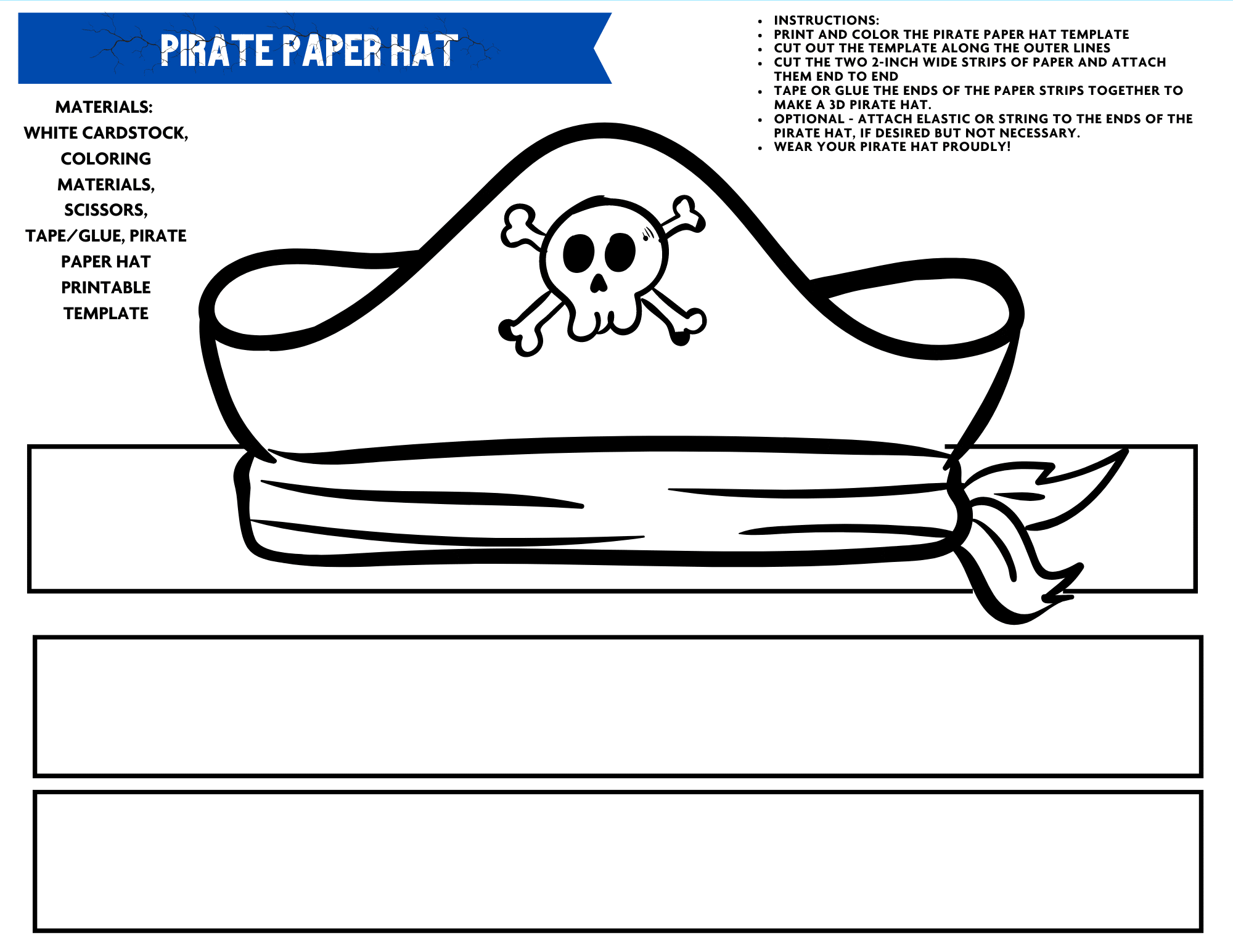 7 Printable Pirate Hats Free Templates 24hourfamily