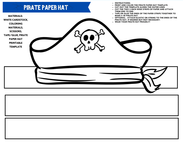 7 Printable Pirate Hats Free Templates 24hourfamily