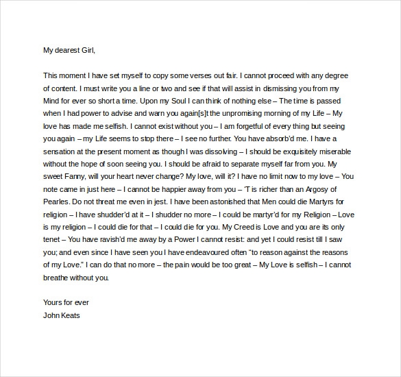 8 Romantic Love Letter Templates DOC PDF