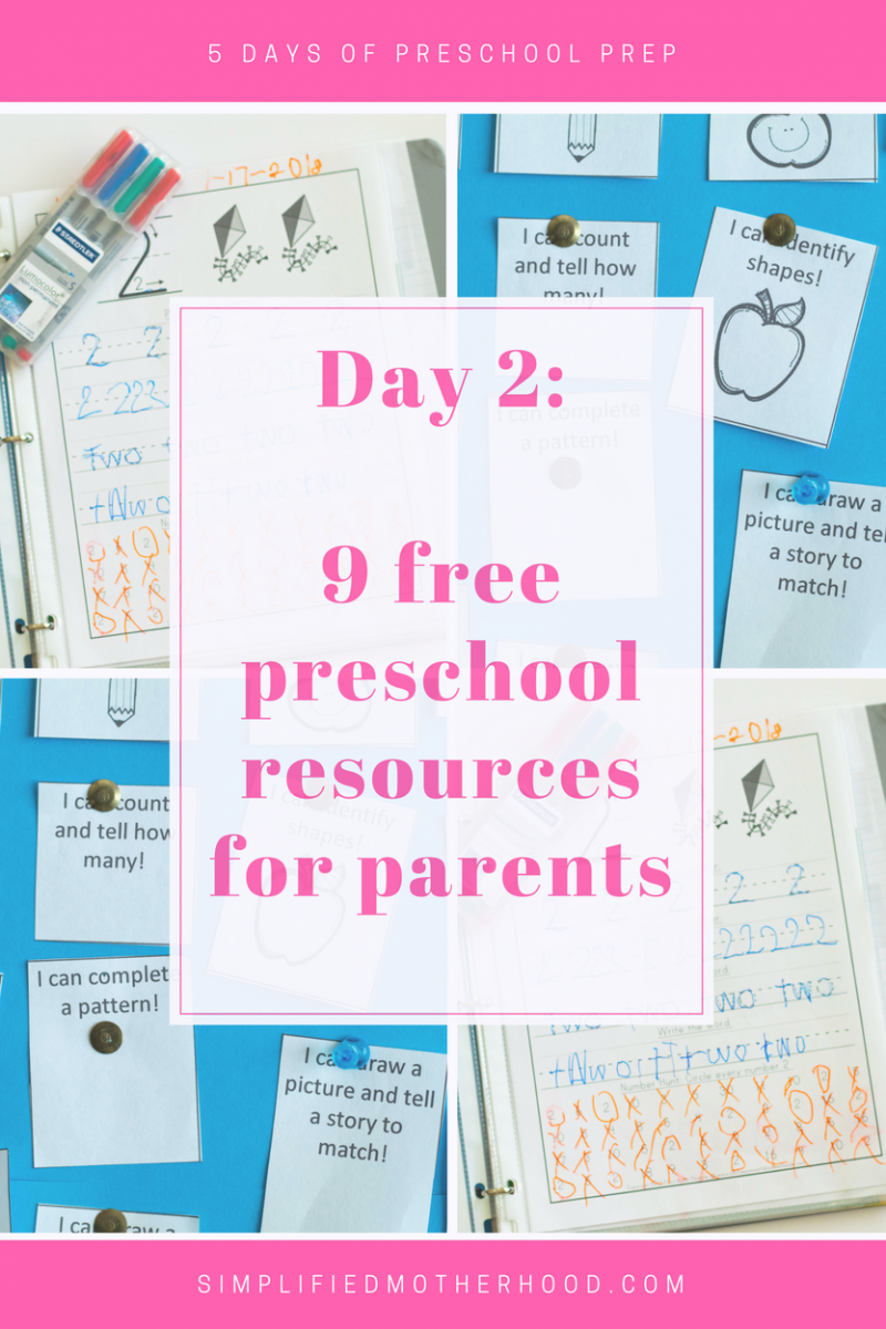 9 Free Preschool Resources For Parents Simplified Motherhood