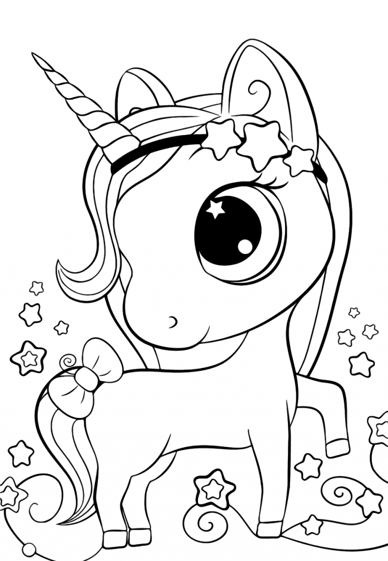 A4 Unicorn Colouring Pages