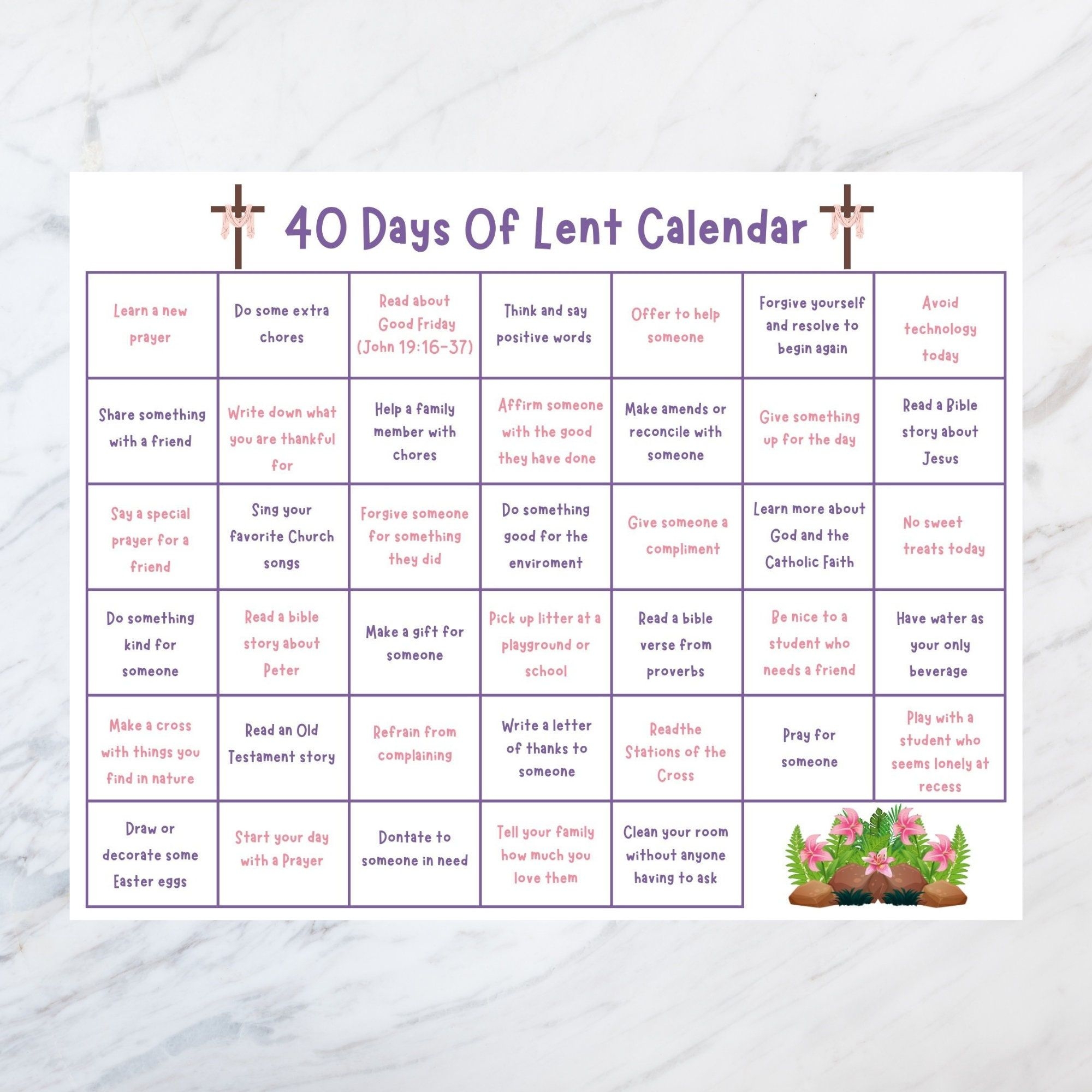 printable lent activities for kids