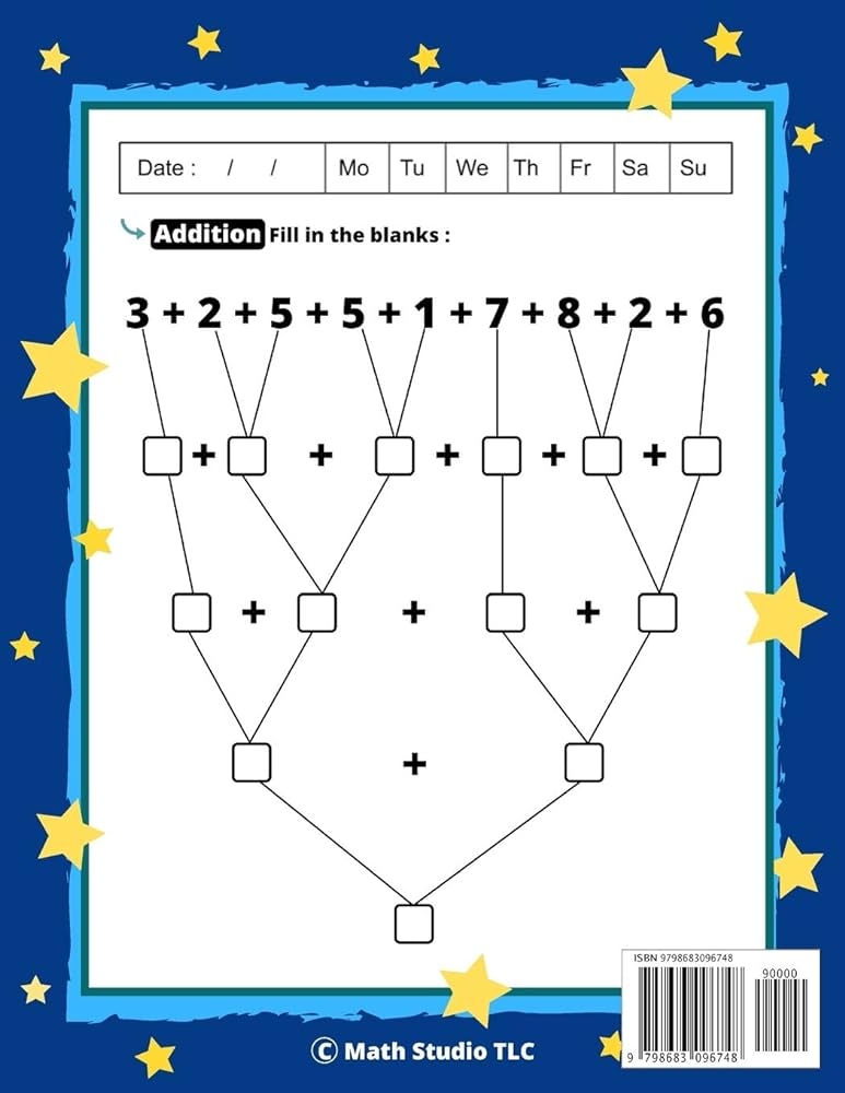 Addition And Subtraction Workbook For Kids Ages 6 8 Math Practice 