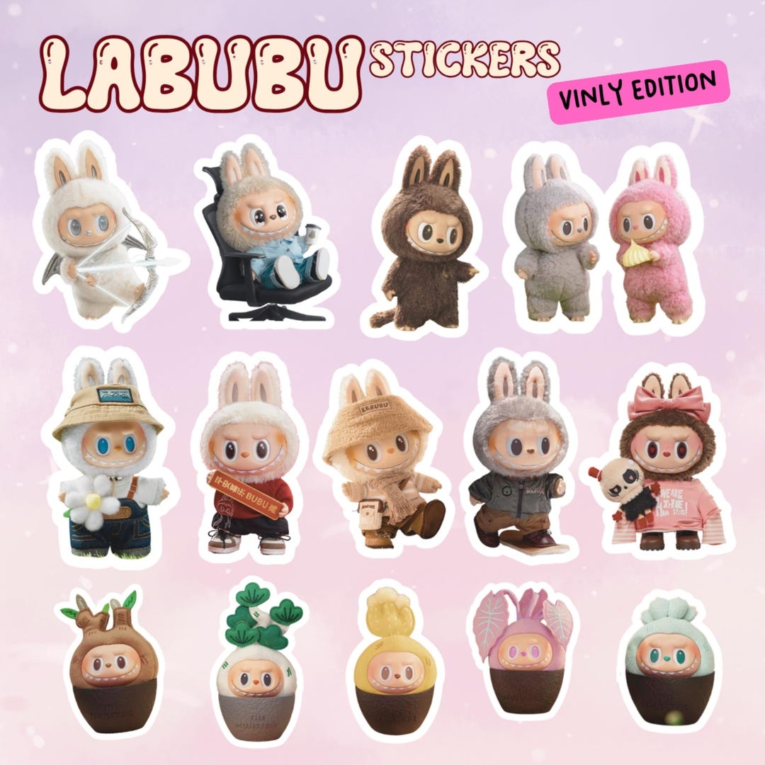 Adorable LABUBU Vinyl Edition Sticker Sets Digital Download For 