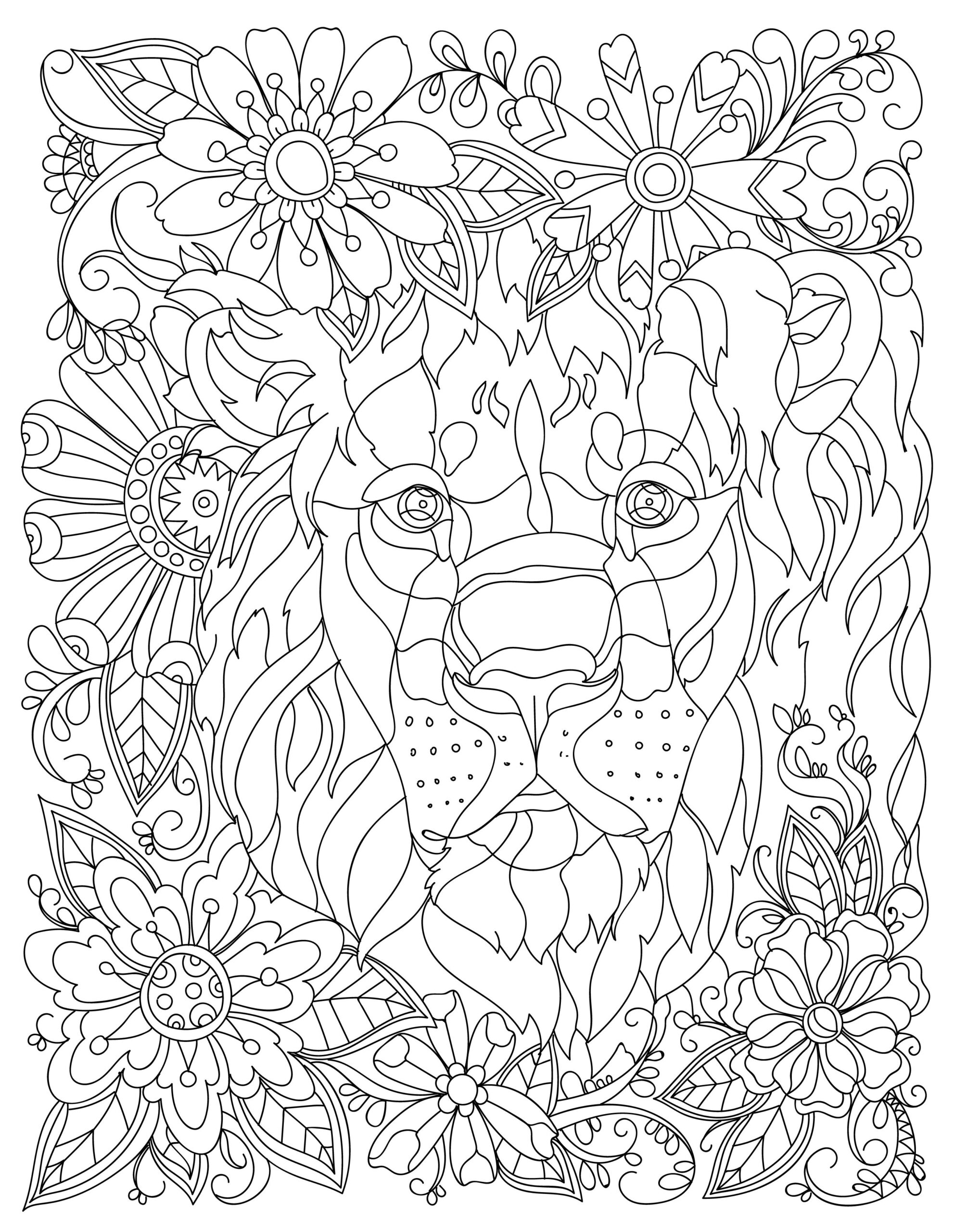 Adult Coloring Pages Lion At GetDrawings Free Download