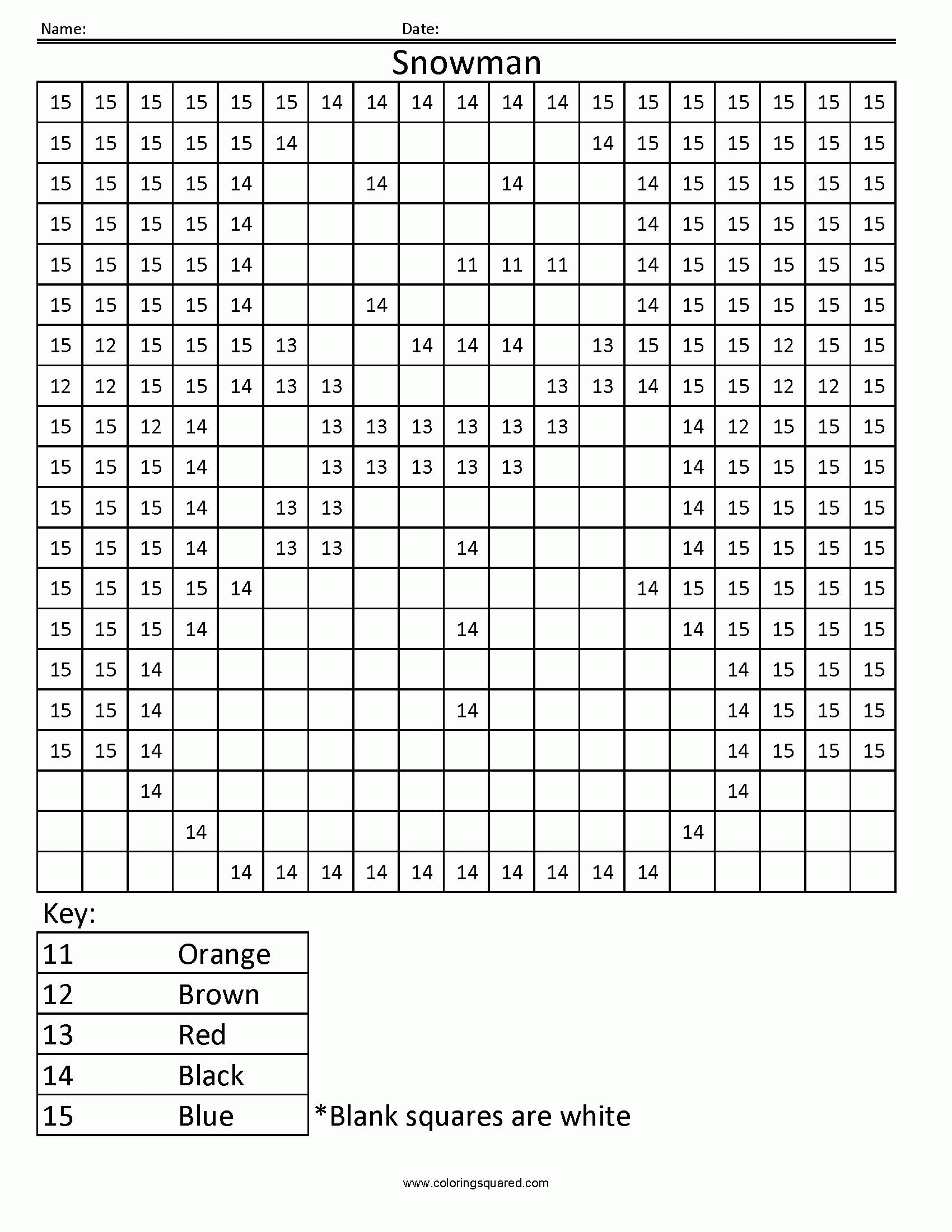 square color by number printables