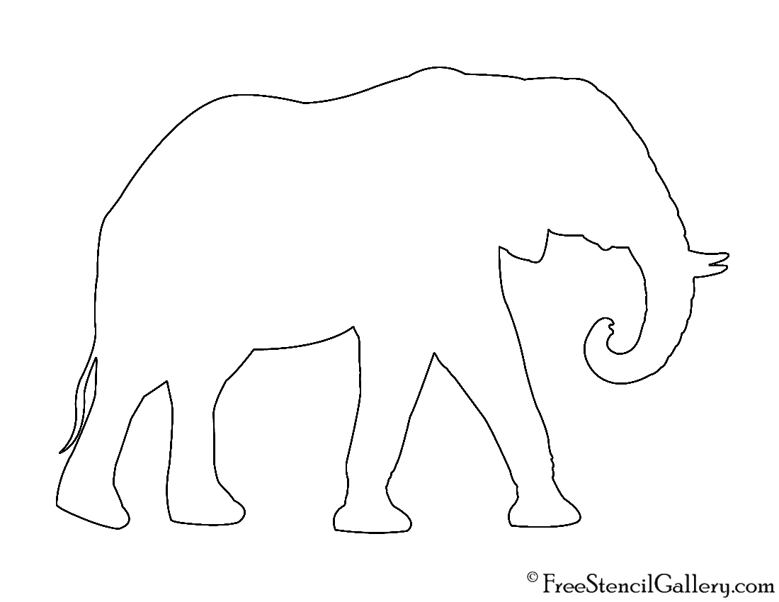 African Elephant Silhouette Stencil Free Stencil Gallery