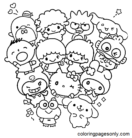 All Characters Together Coloring Page Free Printable Coloring Pages 