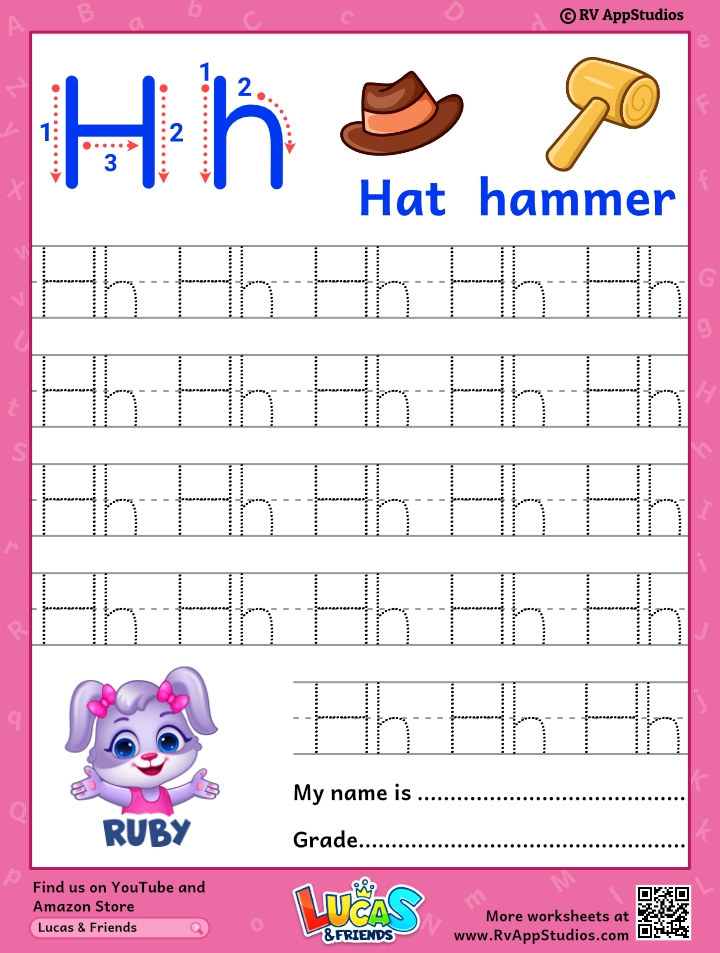 letter hh free printable