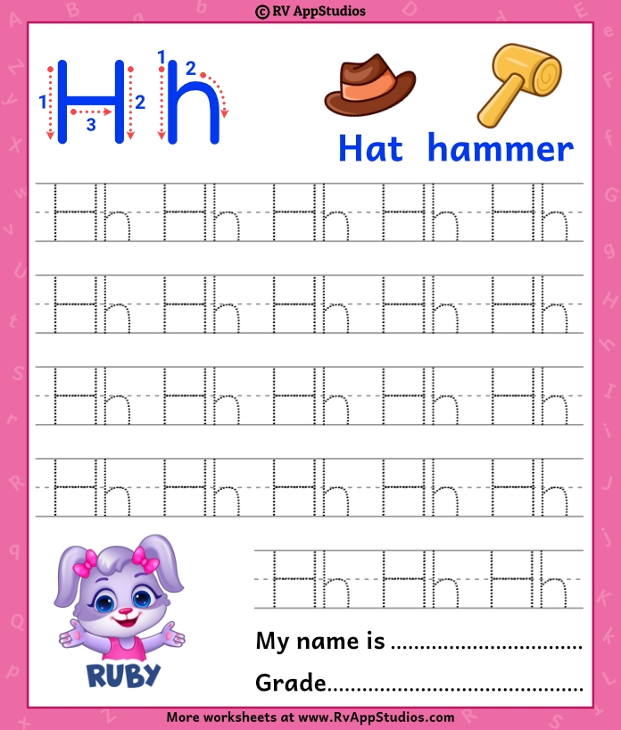 Alphabet Hh Letter Printable Letter Hh Tracing Worksheets