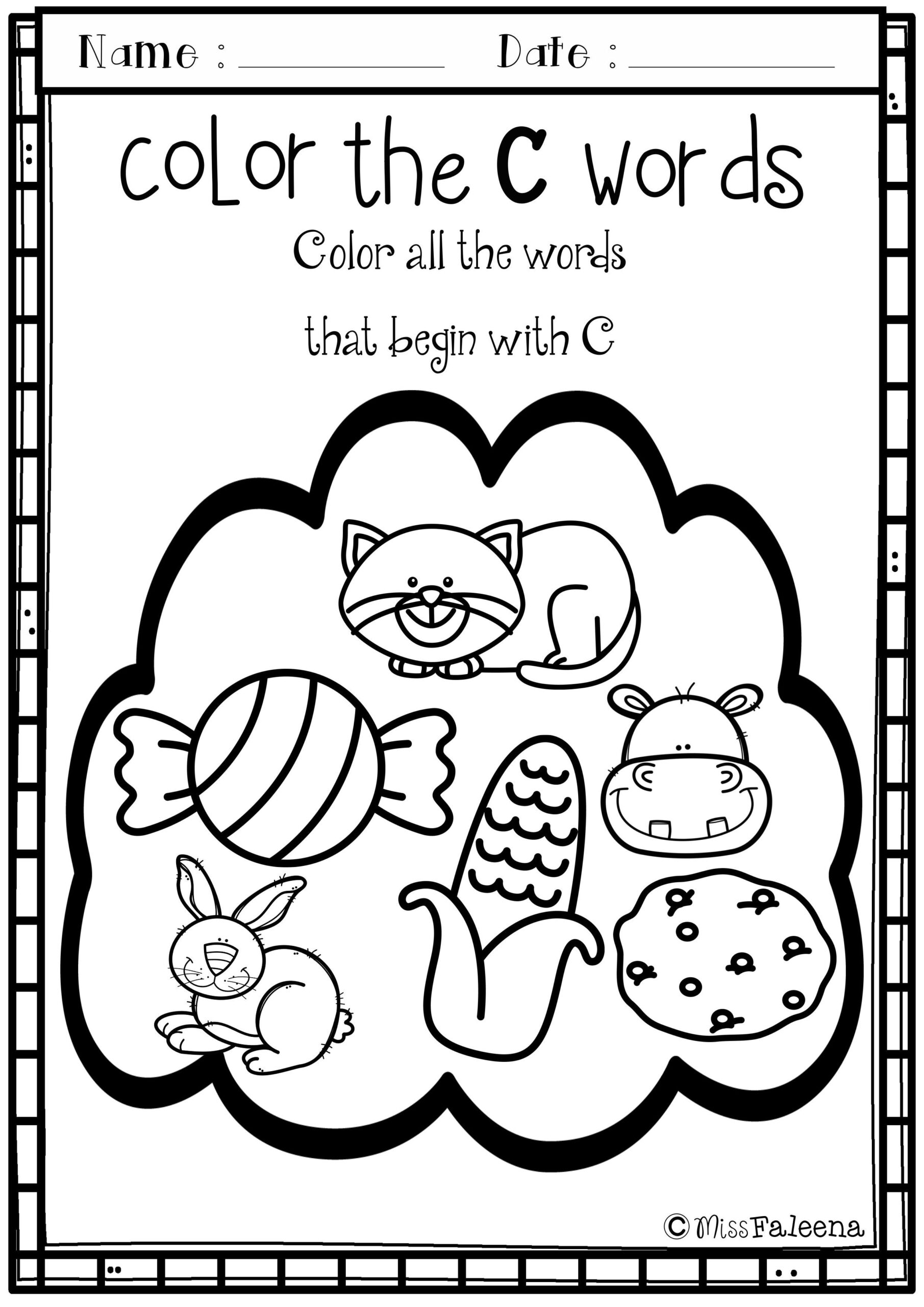 Alphabet Letter C Coloring Pages
