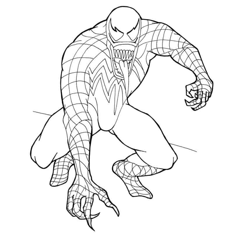 venom printable coloring page