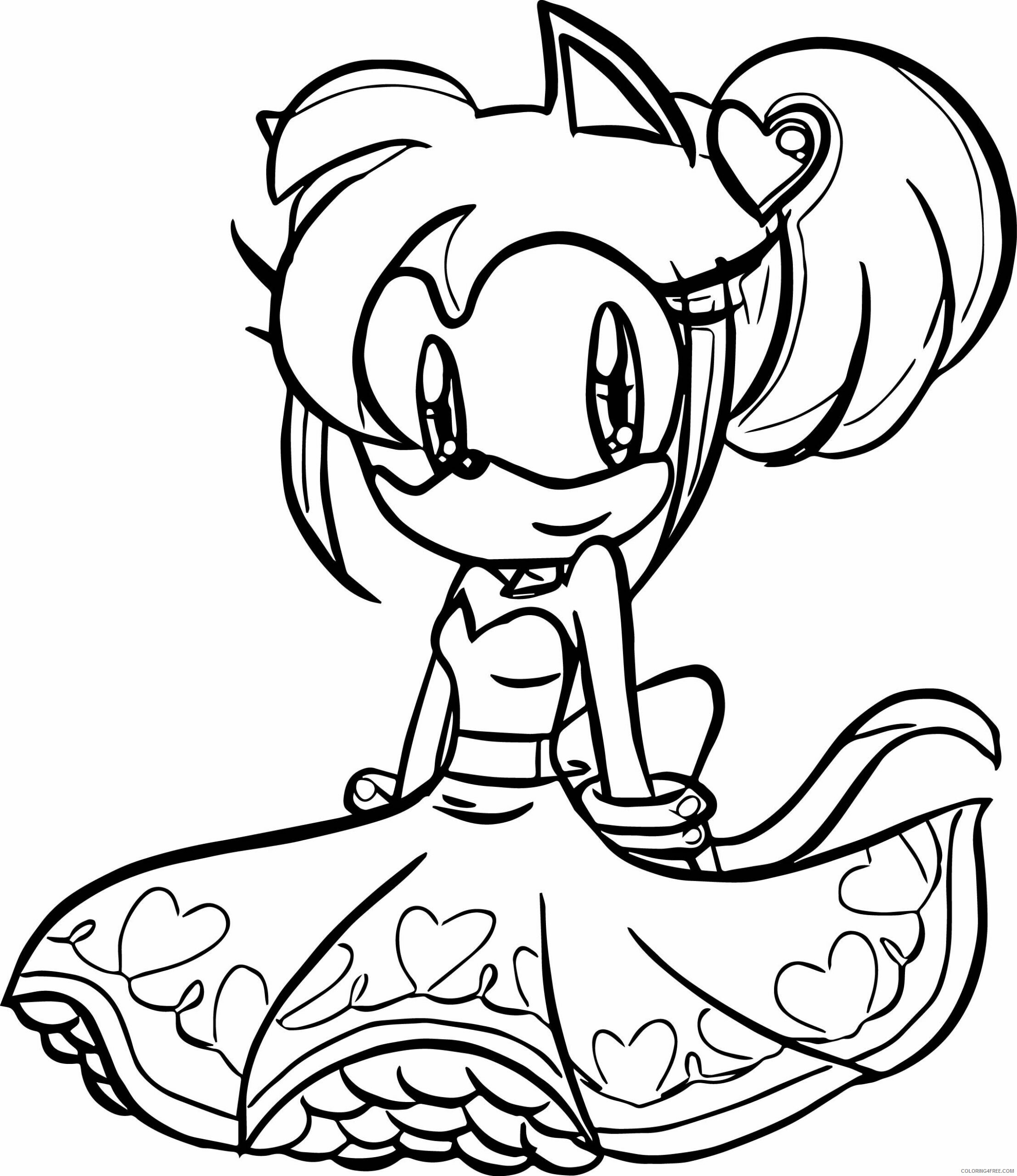 Amy Sonic Coloring Pages Printable Sheets Awesome Little Princess Amy 