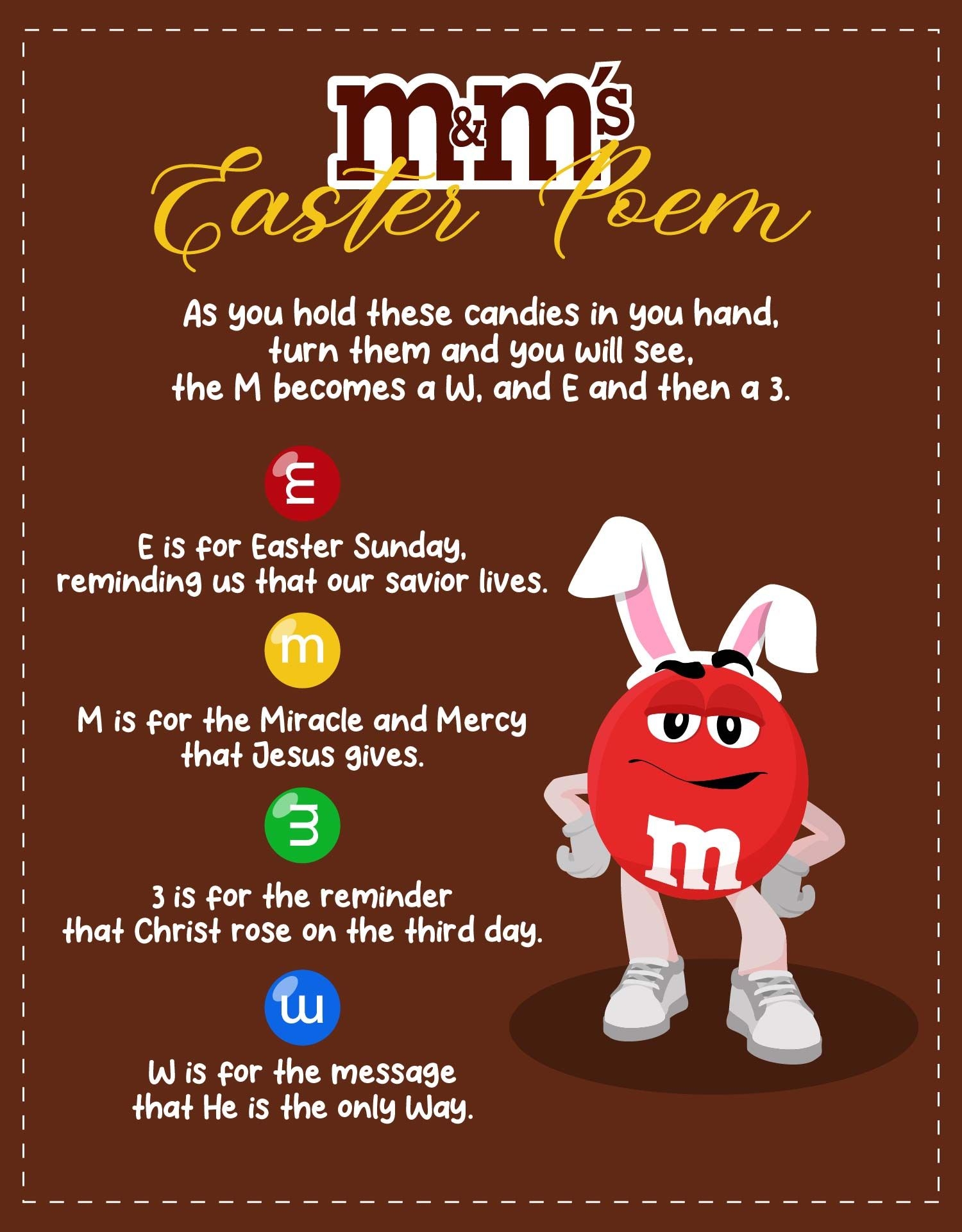 An Easter Card With The Words M M 39 s Easter Poem On It