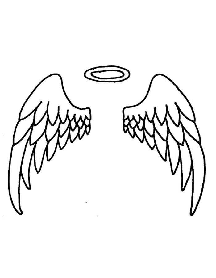 Angel Wings Easy For Beginners Coloring Page