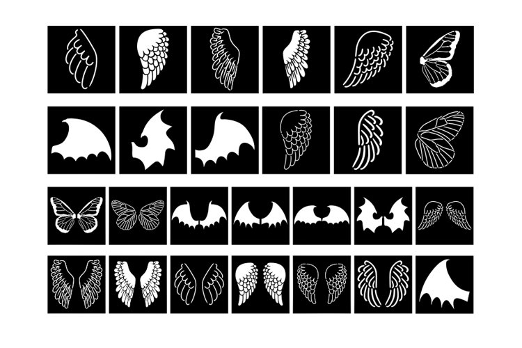 Angel Wings Stencil Butterfly Wing Stencil Digital Template