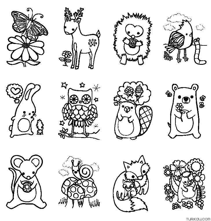 free coloring page of animals