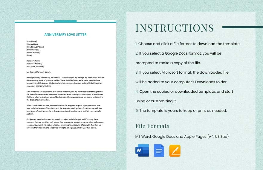 Anniversary Love Letter In Word Google Docs Pages Download 