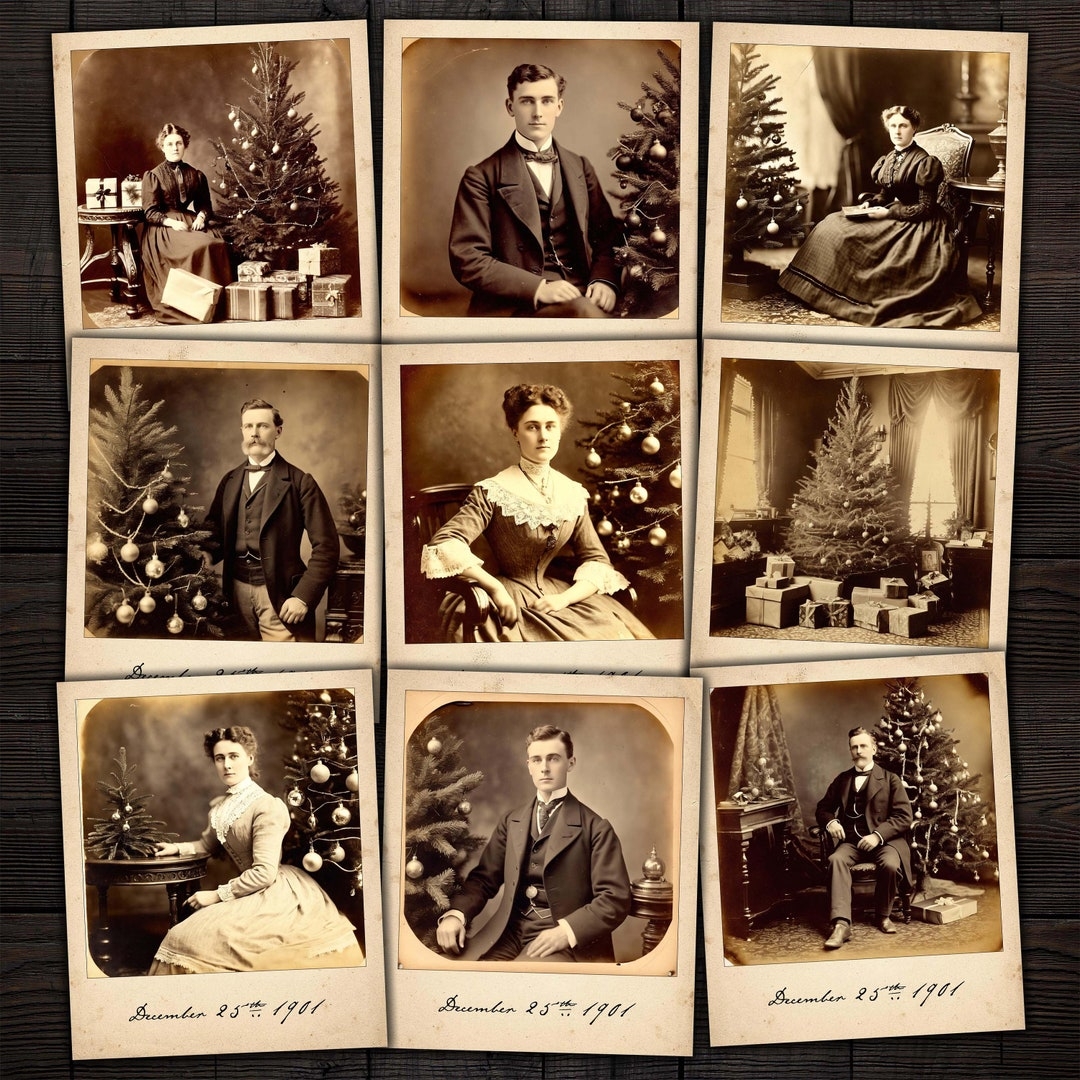 Antique Christmas Printable Photographs Digital Christmas Ephemera For 
