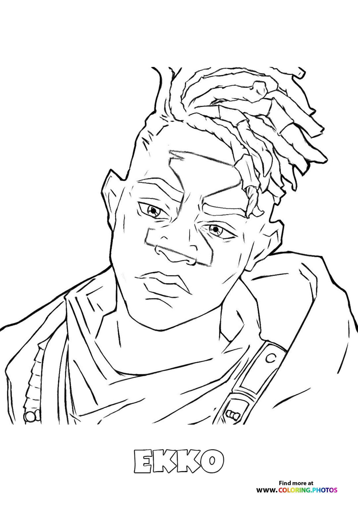 Arcane Ekko Portrait Coloring Pages For Kids