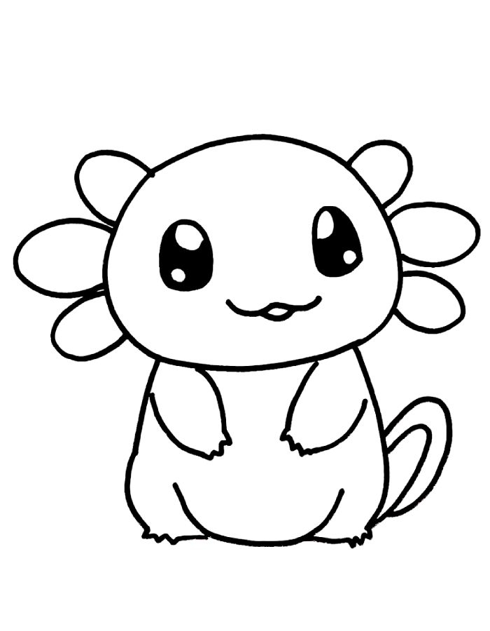axolotl free coloring sheet