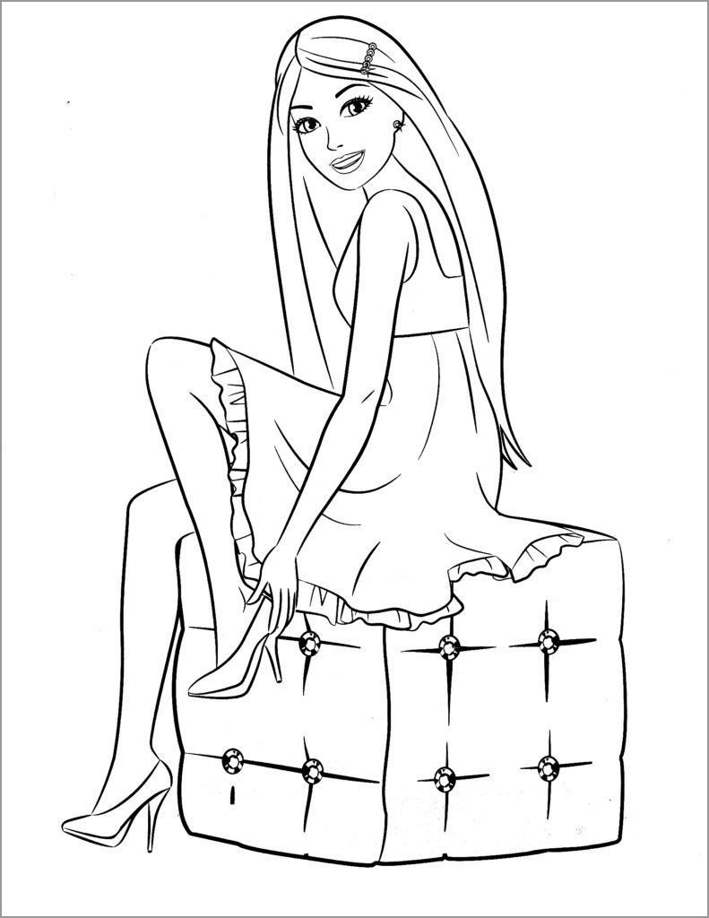 coloring page barbie