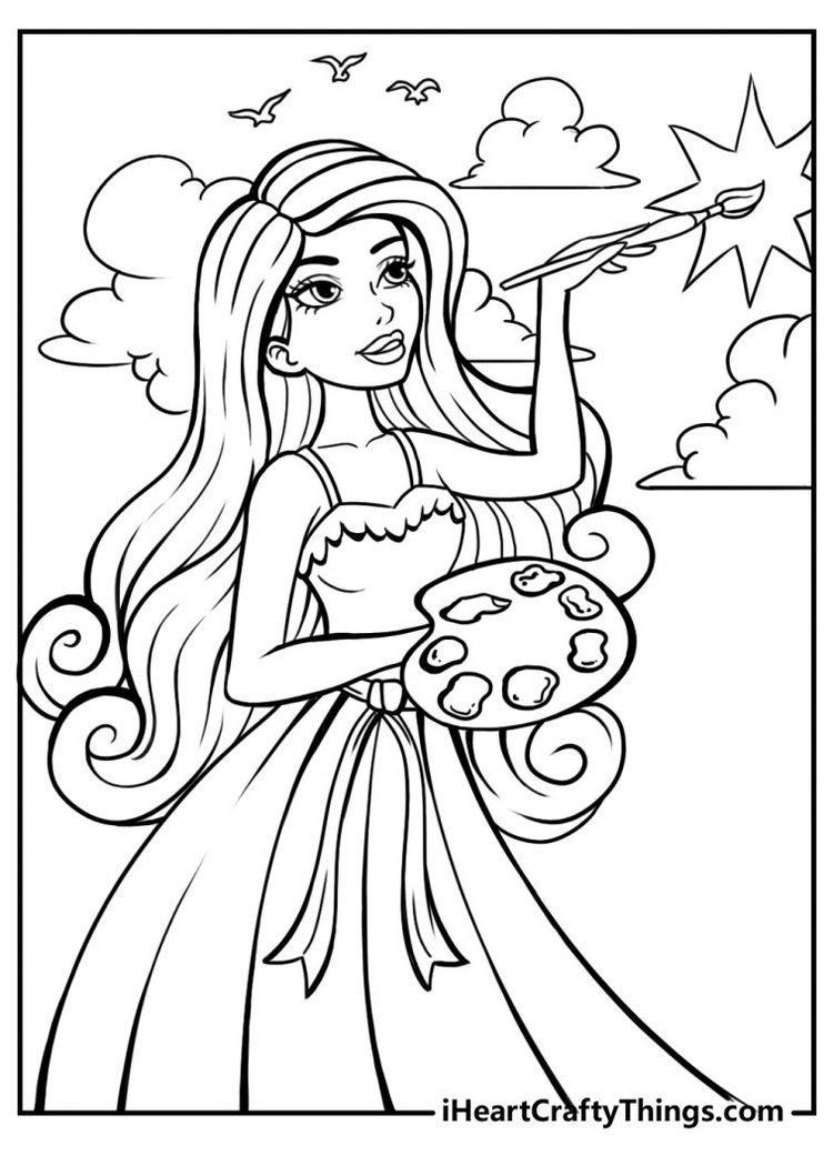 free Barbie printable coloring sheet