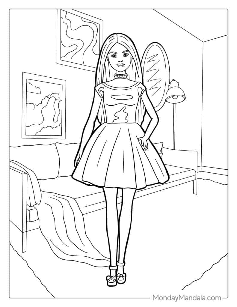 picture of Barbie to color