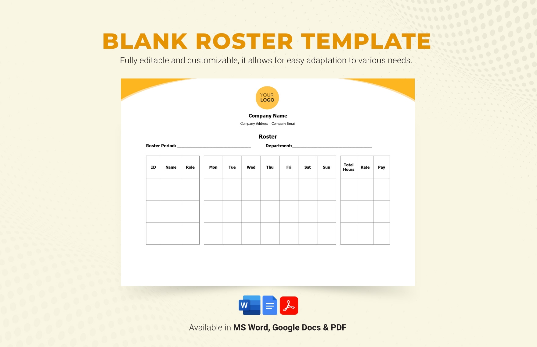 roster template word document