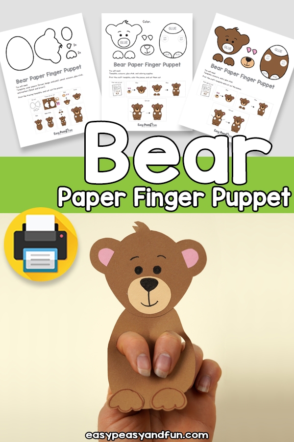Bear Paper Finger Puppet Template Easy Peasy And Fun Membership