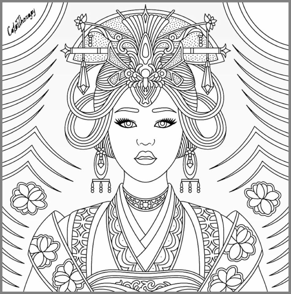 Beautiful Woman Coloring Pages At GetDrawings Free Download