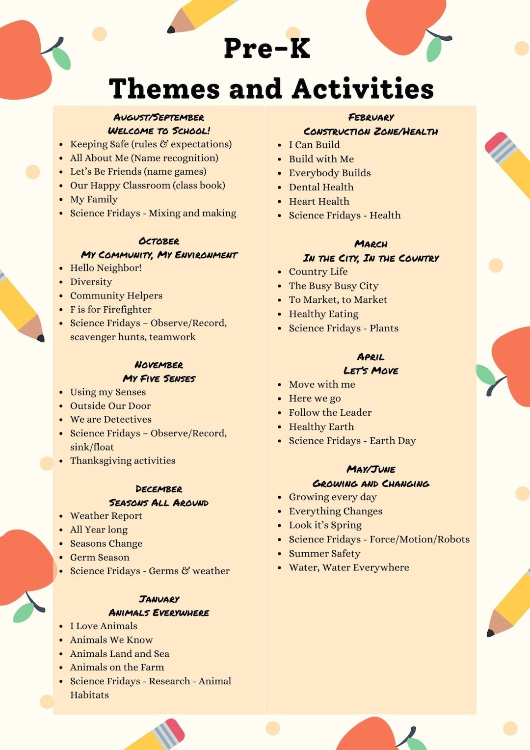 Best Preschool Themes Printable Instant Download Printable Preschool 
