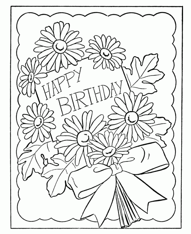Birthday Card Coloring Pages Coloring Home