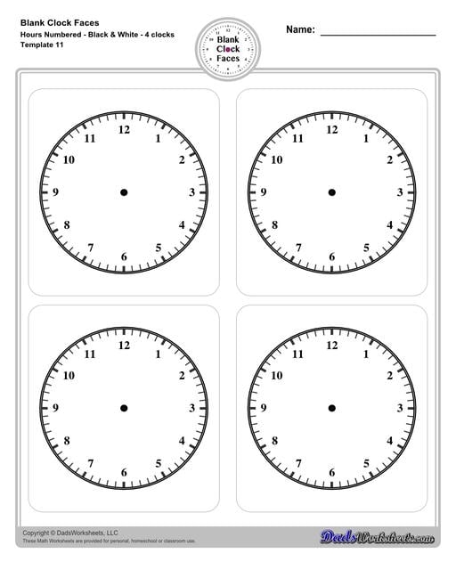Blank Clock Worksheet ESL Worksheet By Steryder Worksheets Library