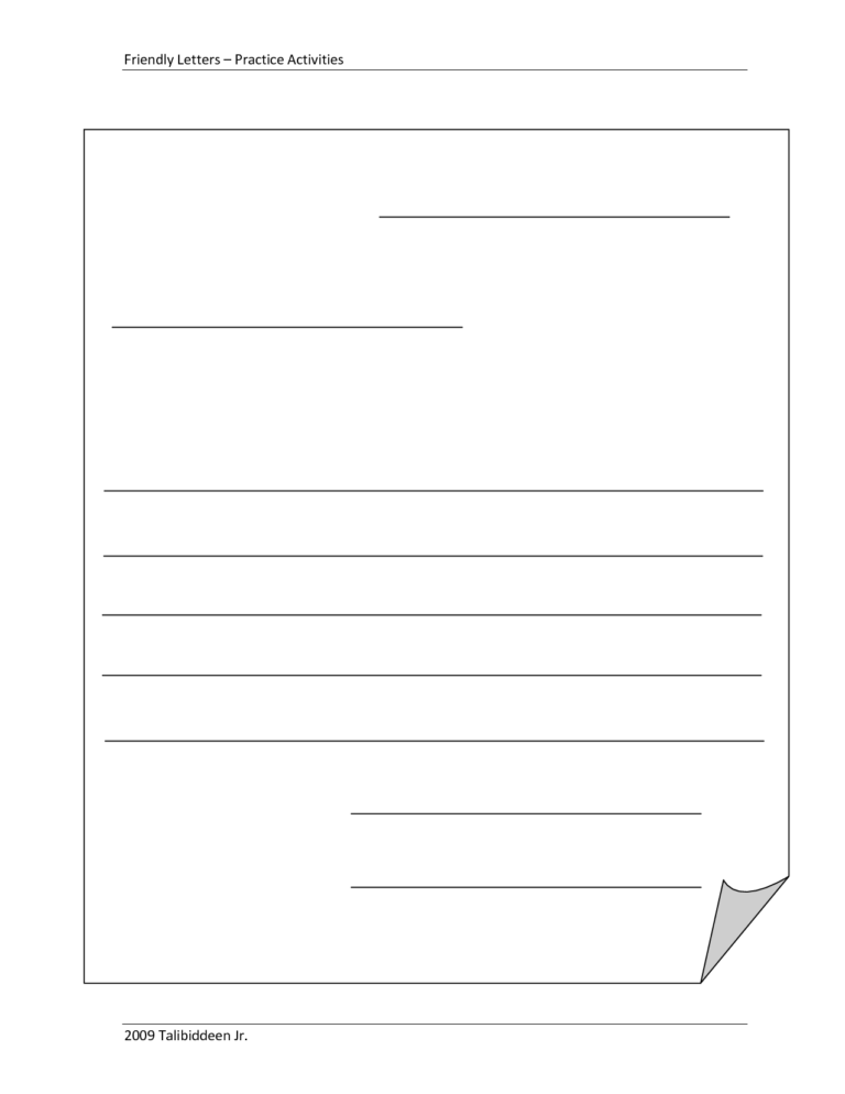blank template for letter writing