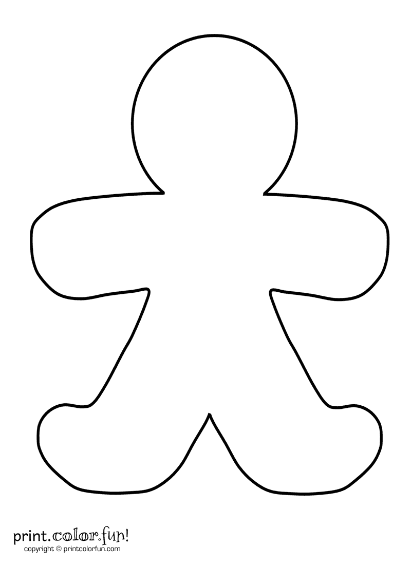 Blank Gingerbread Man Coloring Page Print Color Fun 