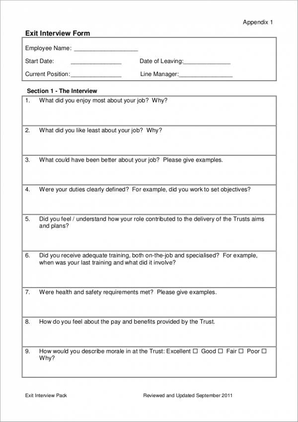 Blank Interview Template