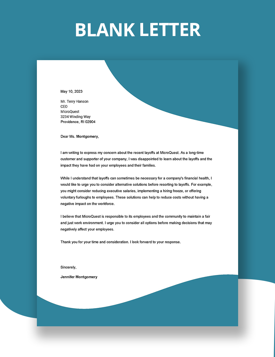 Blank Letter Template Word Template