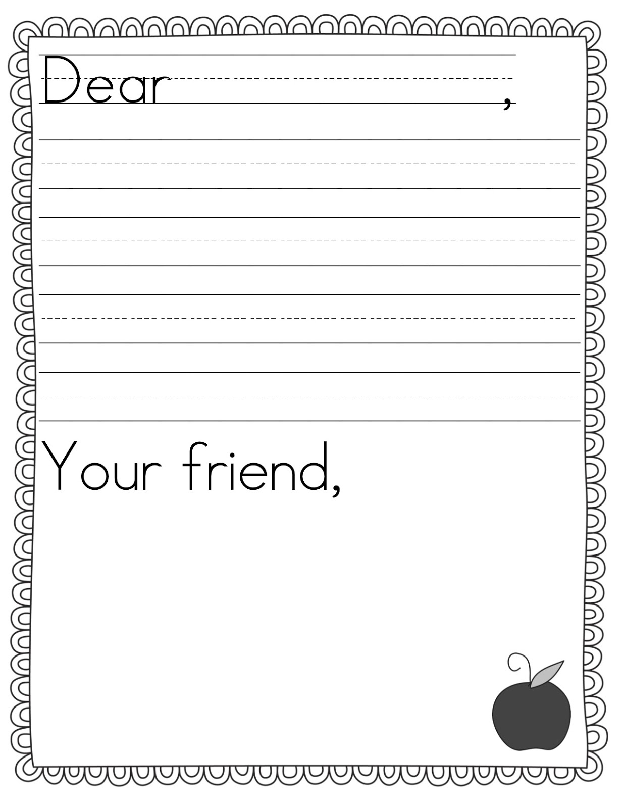 Blank Letter Writing Template For Kids Sarseh