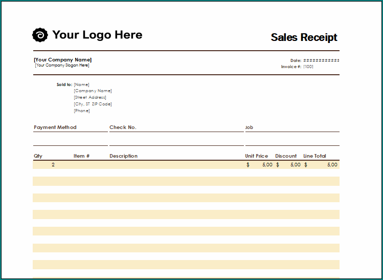 Blank Receipt Template Bogiolo