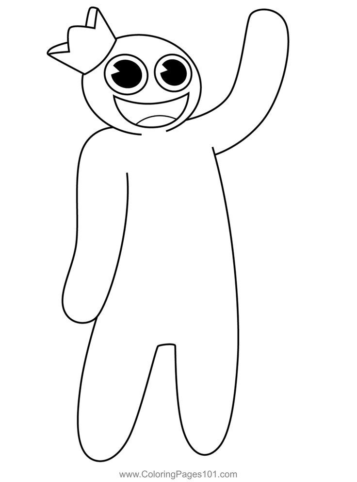 Blue Rainbow Friends Roblox Coloring Page Coloring Books Printable 