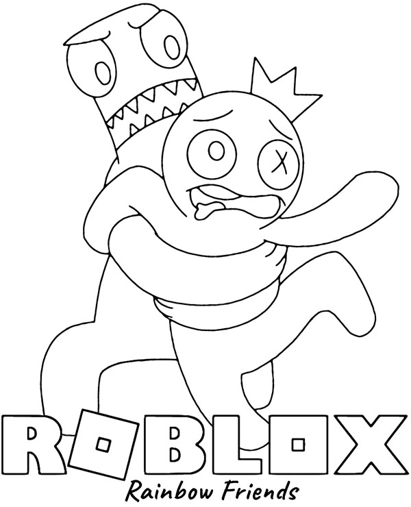 Blue Roblox Coloring Page Rainbow Friends