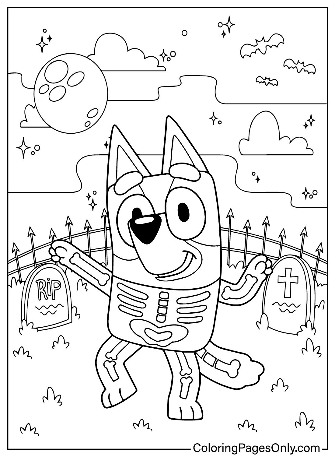 bluey alphabet coloring page
