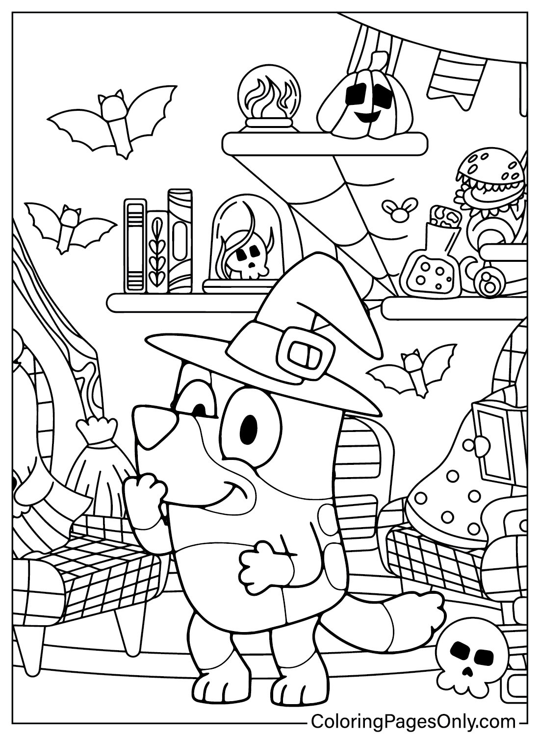 Bluey Halloween Coloring Page PDF Free Printable Coloring Pages