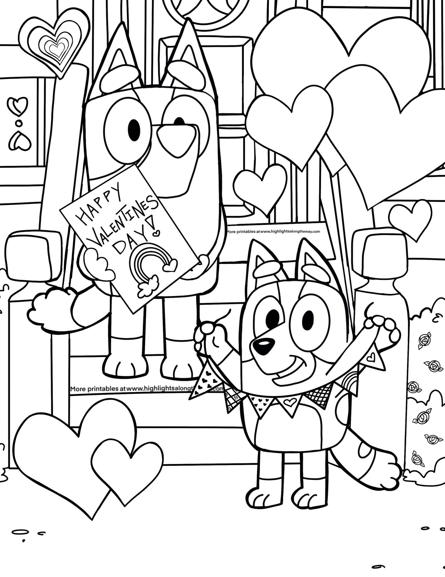 coloring page valentines
